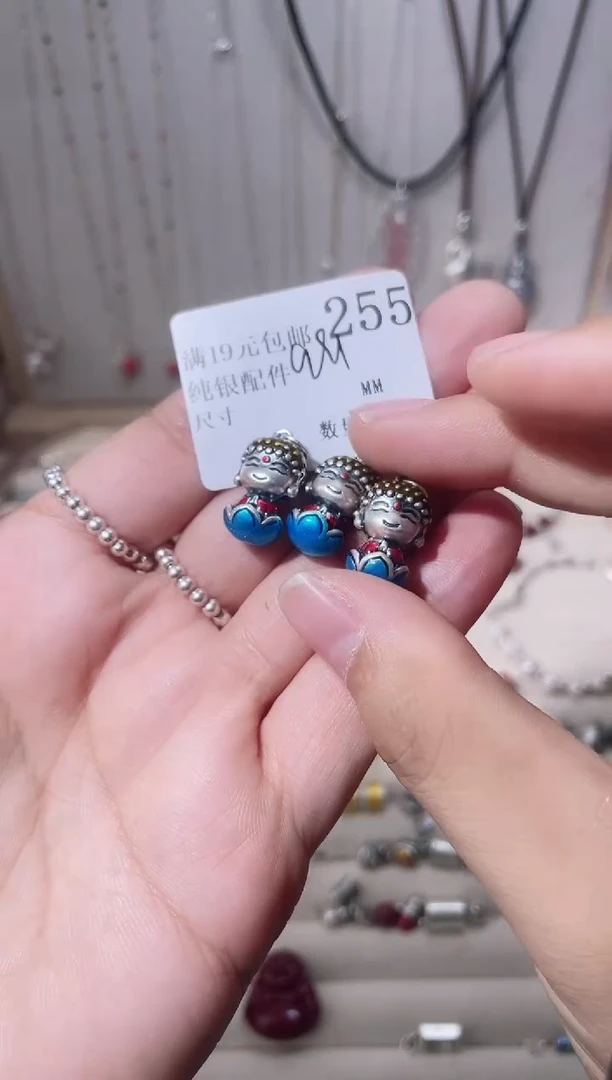 无足银狸***草纯银配件255
