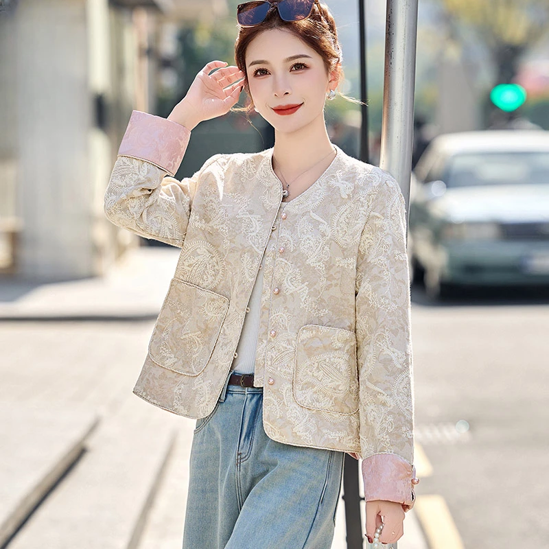 新中式国风外套女2025春秋新款高级感小香风洋气短款刺绣唐装上衣