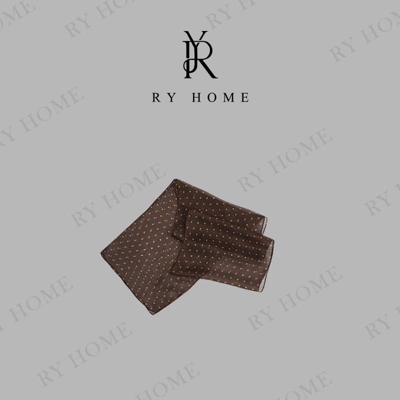 【容雨RYHOME】100%桑蚕丝＋法式高级经典波点丝巾252A1297