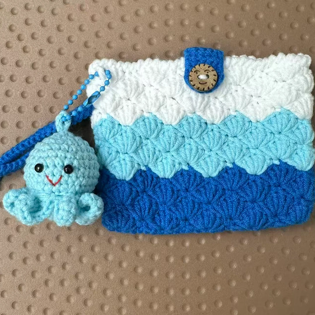 手工钩织段染零钱包卡包耳机包~小北专属