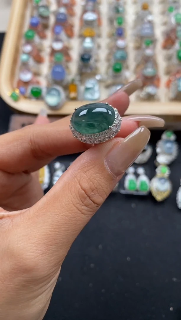 未镶嵌戒指翡翠缅甸天然a货翡翠包容