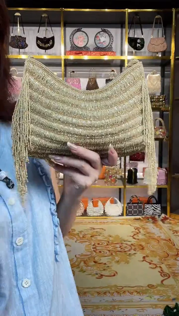 织物珠韵恒泽重工串珠手提包