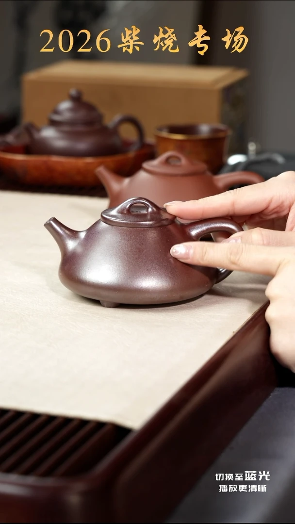 茶壶紫砂子冶石瓢·观-紫泥-柴烧