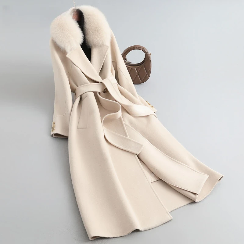 【送腰带】【送毛领】【加棉里布】2025春秋新款气质长袖风衣3898