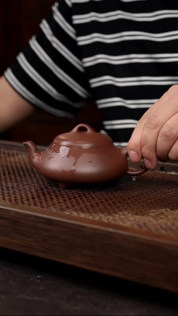 茶壶紫砂底槽清汉棠石瓢