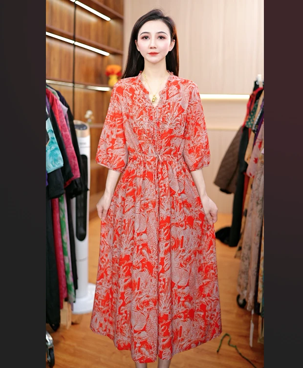 3872-33（红色）新款舒适时尚连衣裙
