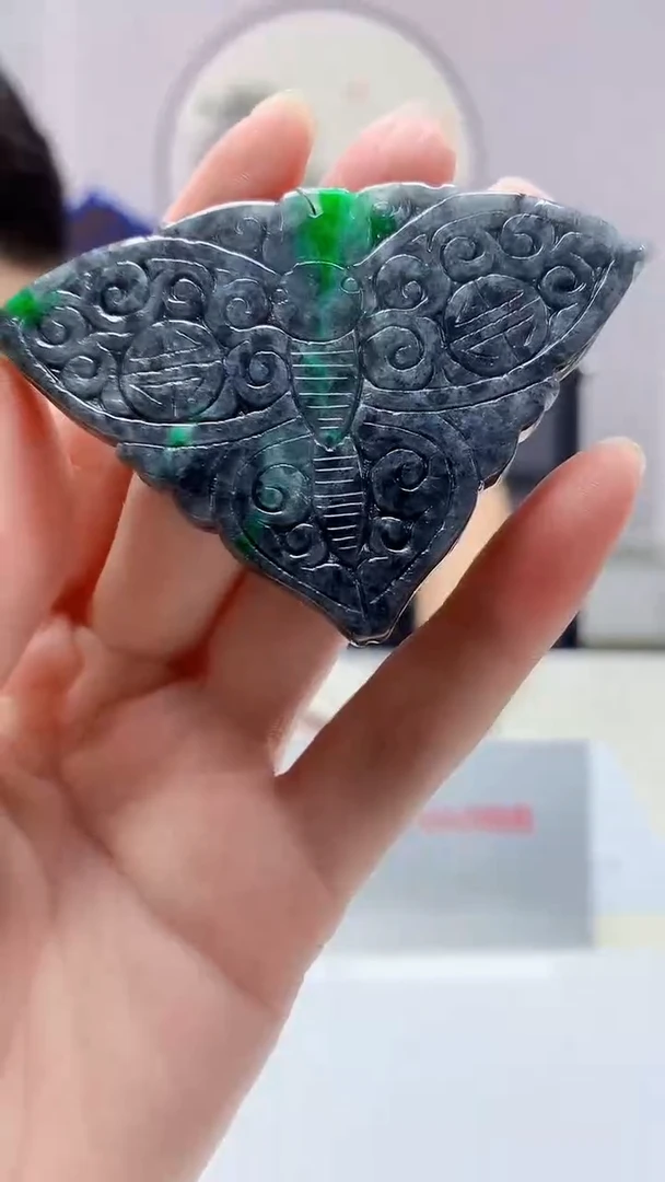 【闪购商品】定制翡翠未镶嵌4688zm-毛货挂件119仿古牌