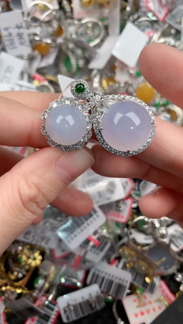 银S925镶嵌戒指翡翠444              2