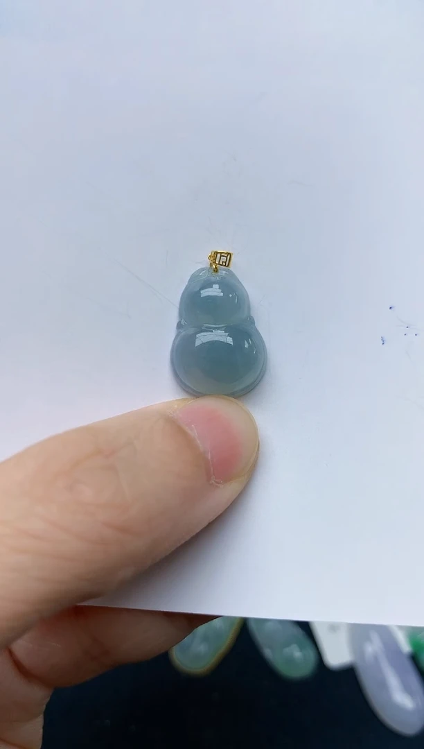 翡翠18K金镶嵌颈饰天然缅甸A货翡翠