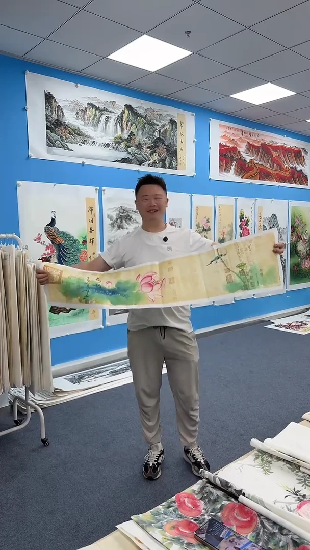 国画手绘作品/书法字画荷花横幅