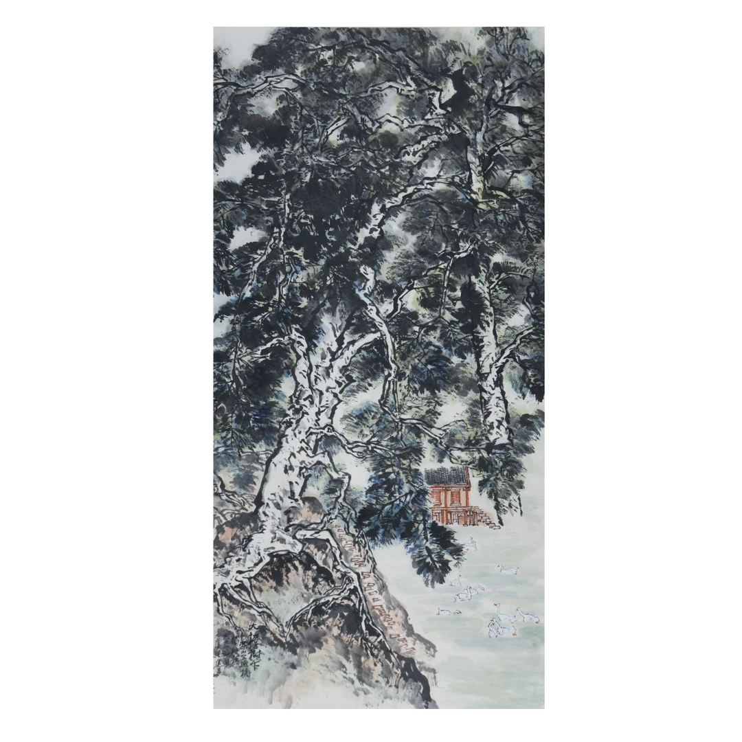 LOT.030 太虞《大榕树下》153*67cm 纸本设色立轴