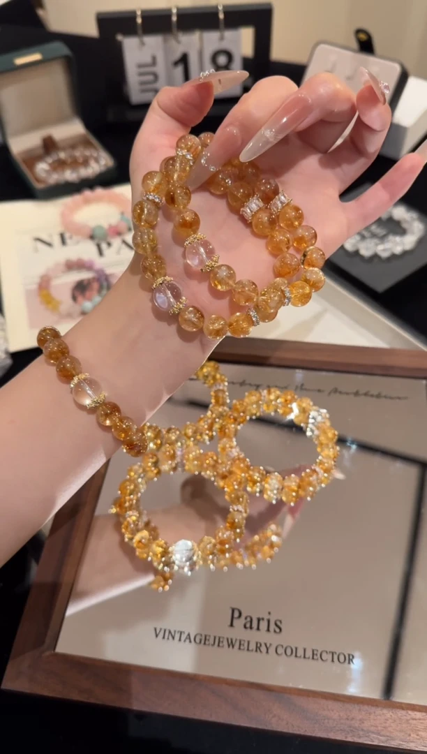 水晶手链合金黄塔晶x2113