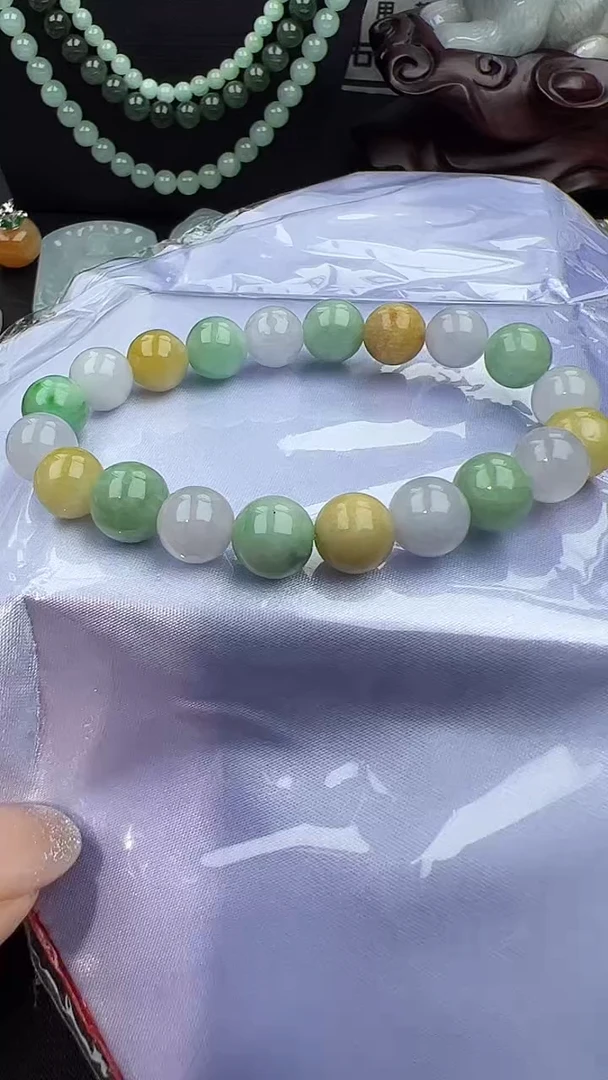 未镶嵌手串翡翠玉珠卡9.6