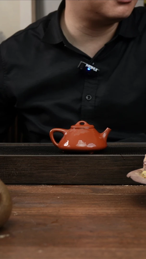 茶杯紫砂胖*啊全手朱泥子冶石瓢     130CC