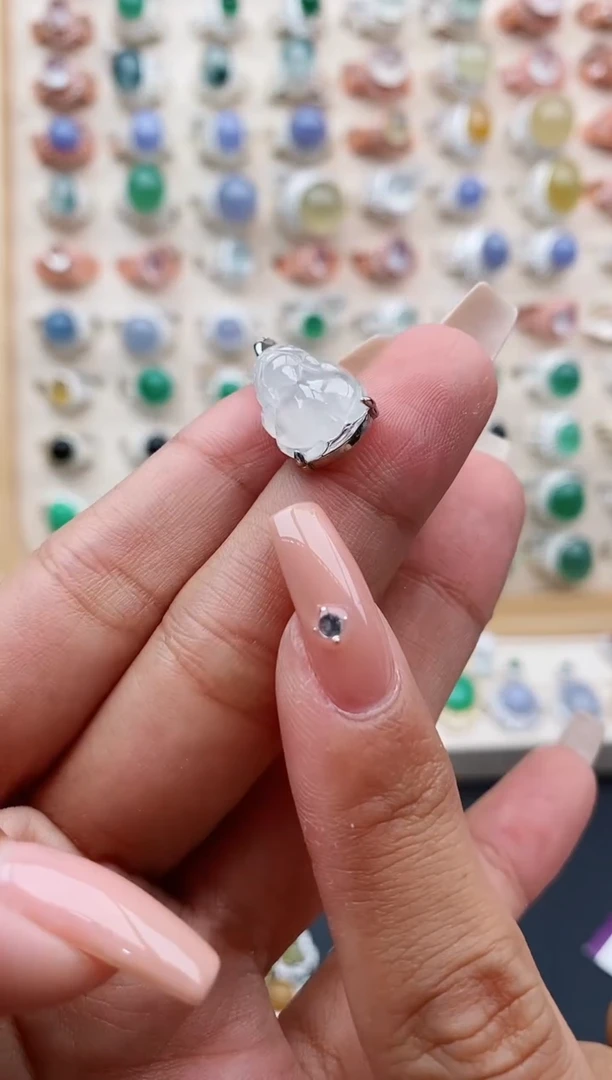 翡翠银S925镶嵌吊坠(不含链)缅甸天然A货翡翠 111 5 -5