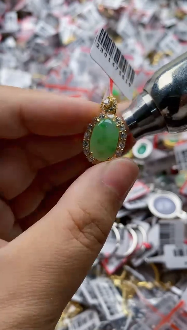 翡翠戒指银S925镶嵌55555555    6