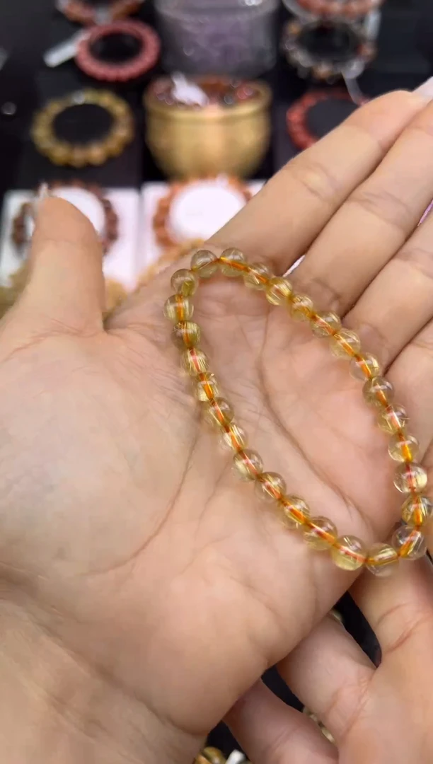未镶嵌手串水晶金发晶6.8mm