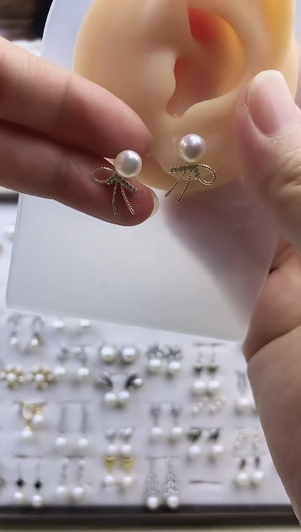 合金耳饰淡水珍珠16