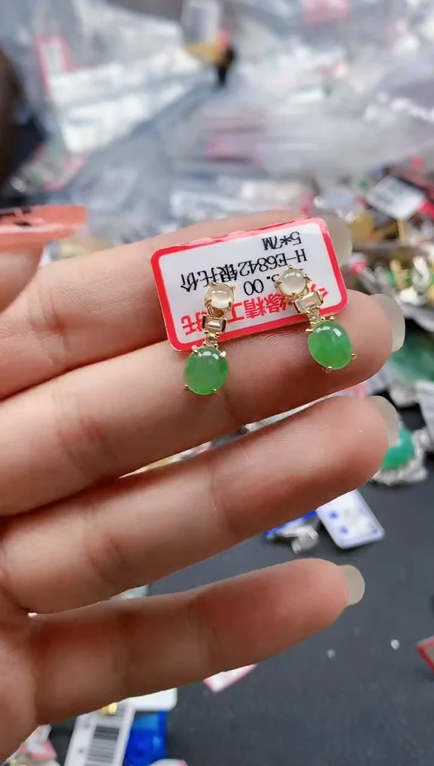 银S925镶嵌戒指翡翠天然A货缅甸翡翠