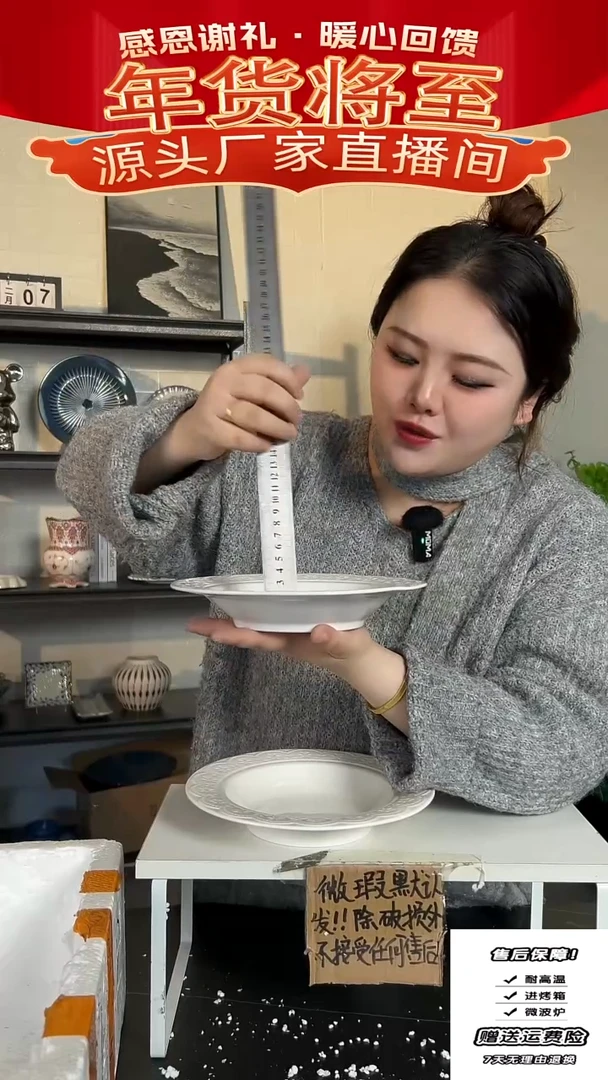 【闪购商品】瓷浮雕草帽盘-2只装-深