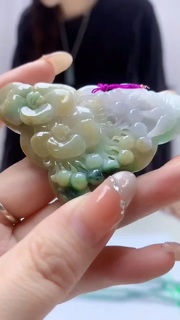 定制翡翠未镶嵌4829DD-毛货挂件赠珠链72