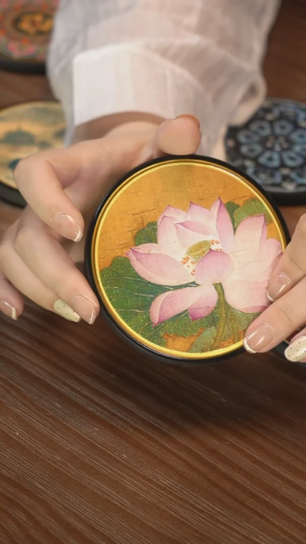 壹藏贰宝出水芙蓉杯垫一片