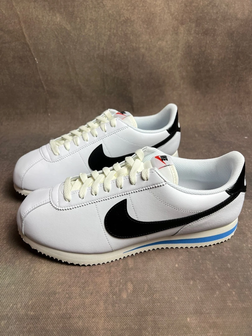 NIKE耐克 CORTEZ 男款低帮白黑蓝复古耐磨休闲跑步运动鞋官方正品