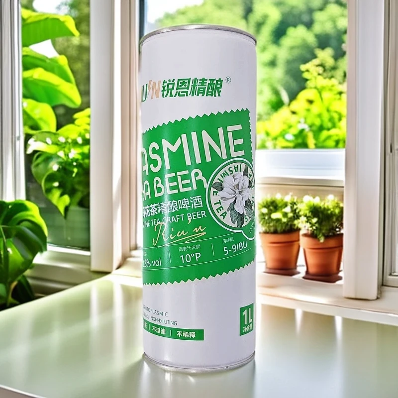 1L装正品锐恩精酿茉莉花茶精酿啤酒酒精度3.3％vol麦汁浓度10°P