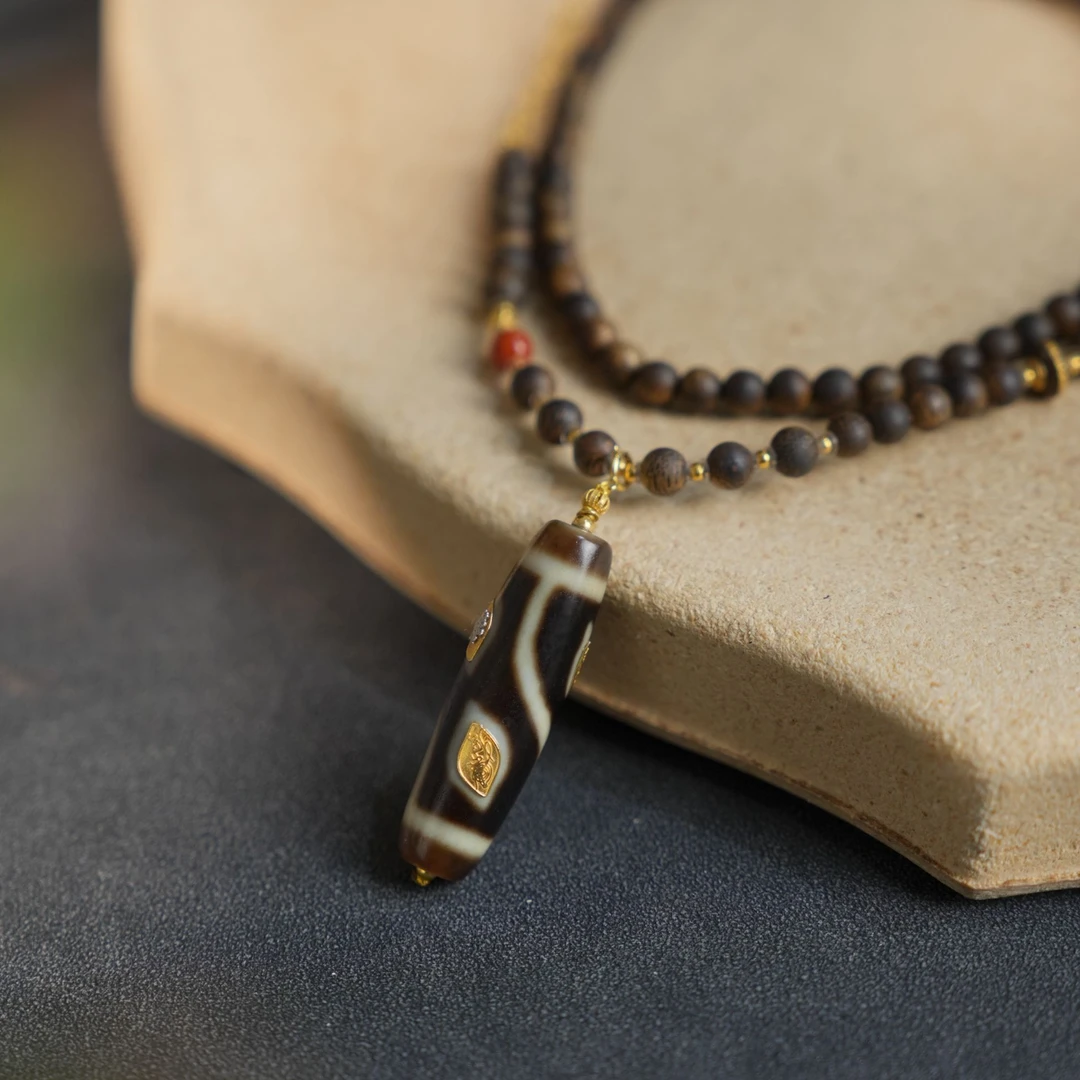 【四眼天珠】玛瑙吊坠-18K金-SLQ50-BK|BMN5