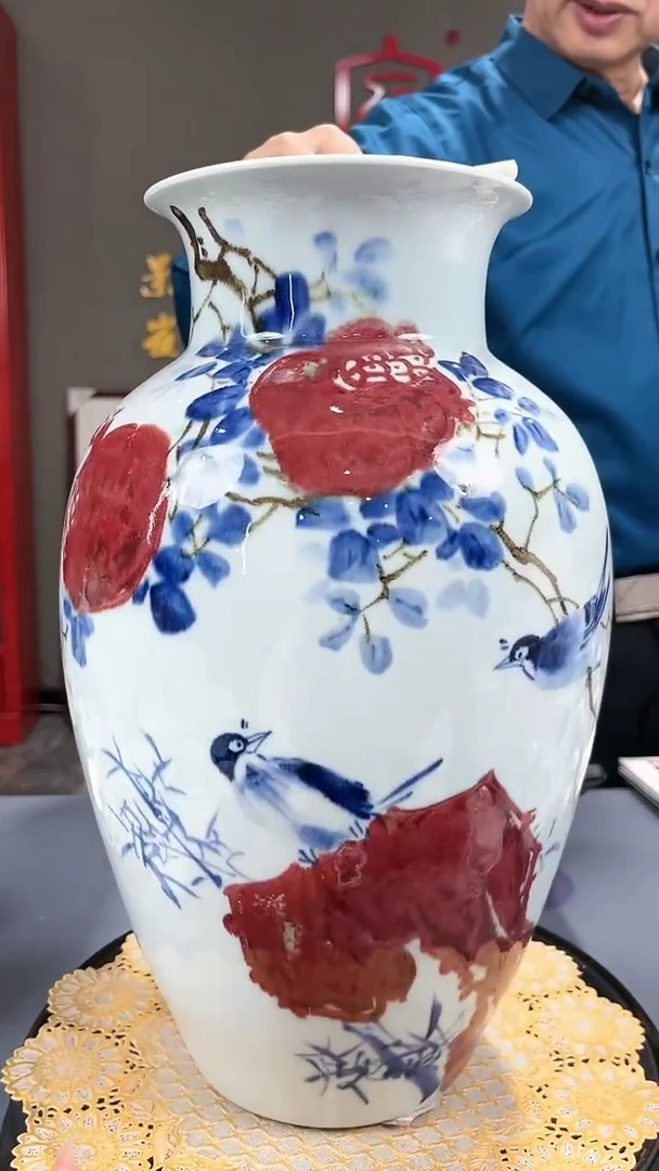 【闪购商品】官窑瓷画院463官窑瓷画院笑口常开冬瓜瓶