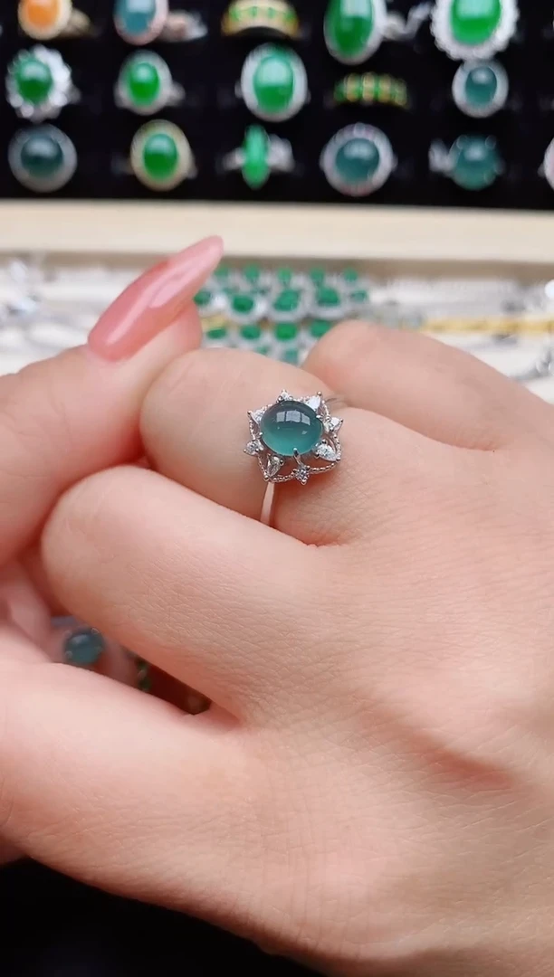 【闪购商品】翡翠戒指银S925镶嵌321321