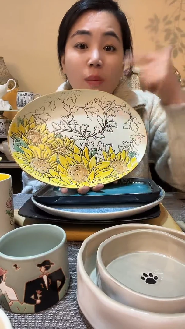 【闪购商品】瓷片鱼盘 微瑕介意勿拍