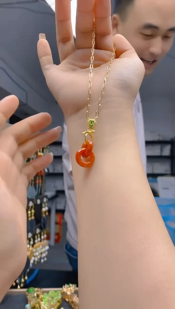 【闪购商品】翡翠耳饰合金0126翡翠锁骨链