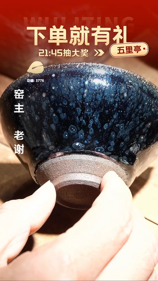 茶盏五里亭建盏蓝鹧鸪