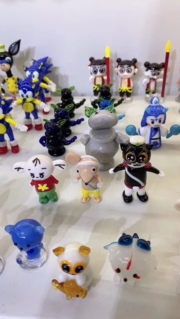 琉璃手工艺品髙*3件摆件