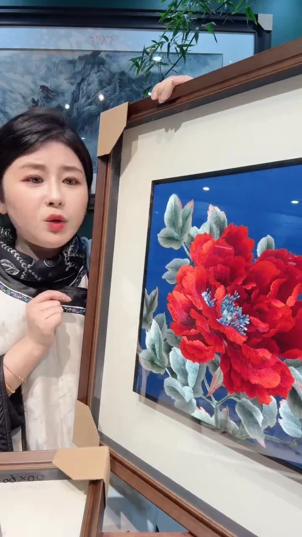 横款非遗苏绣手工刺绣装饰画