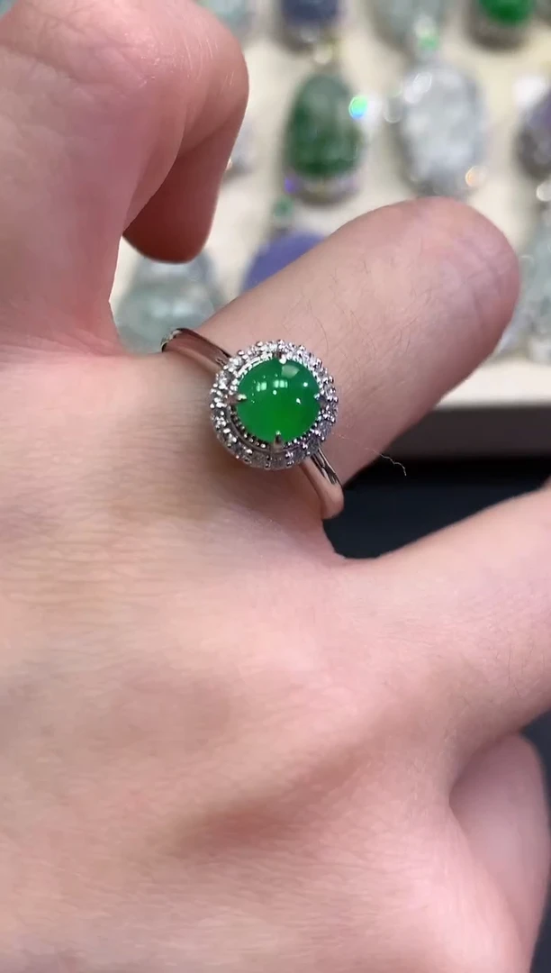 【闪购商品】翡翠戒指18K金镶嵌B46    多样性一件发货