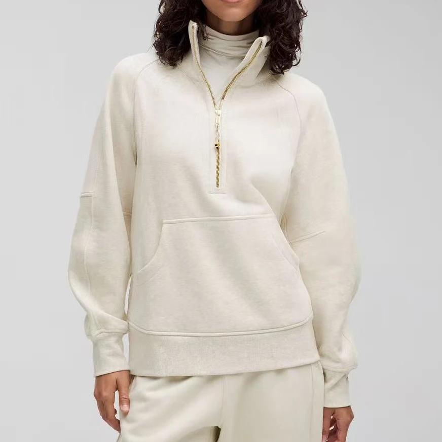 lululemon scuba Oversized 宽松半拉链立领长款女士加绒卫衣3