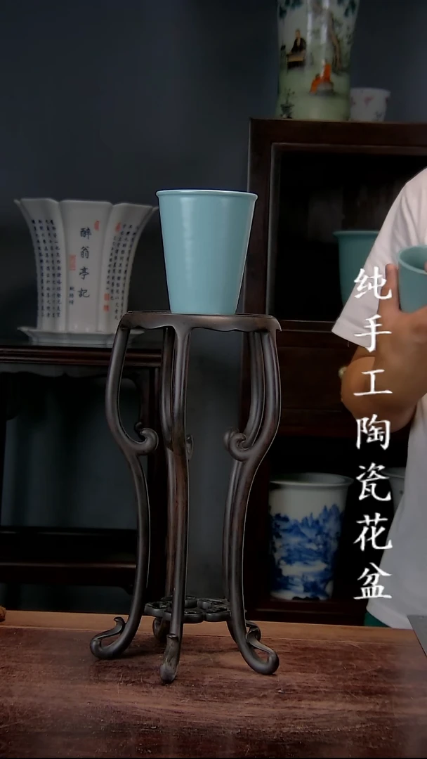 景德镇手工陶瓷花盆