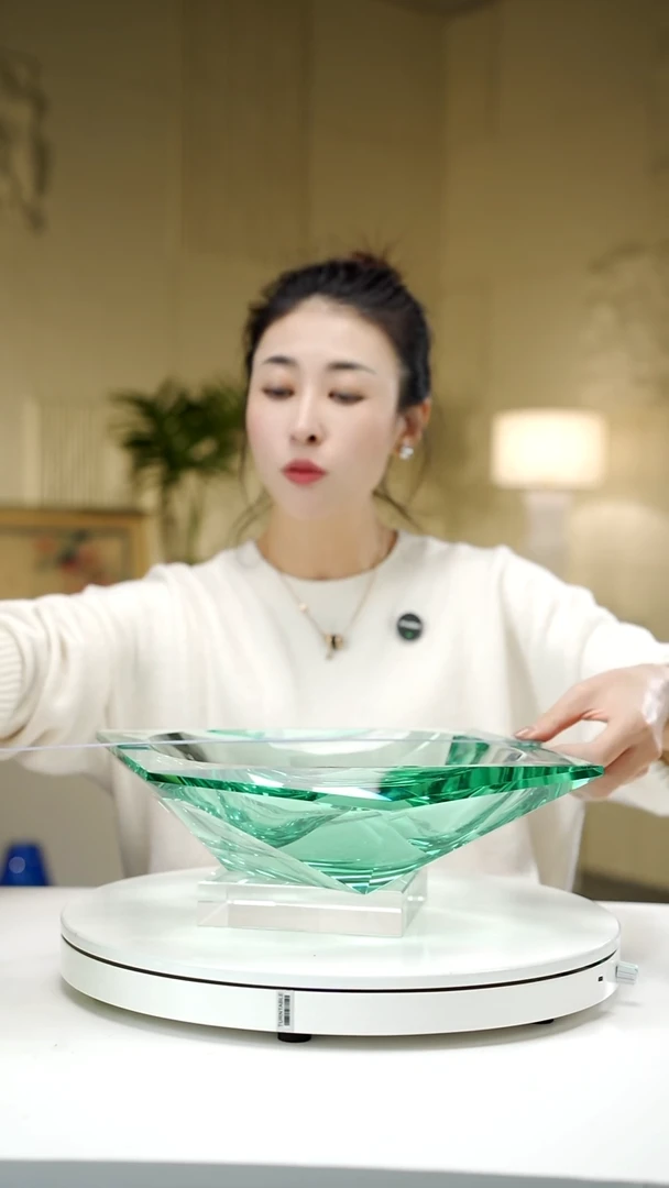 手工艺品琉璃湖水绿方形果碗