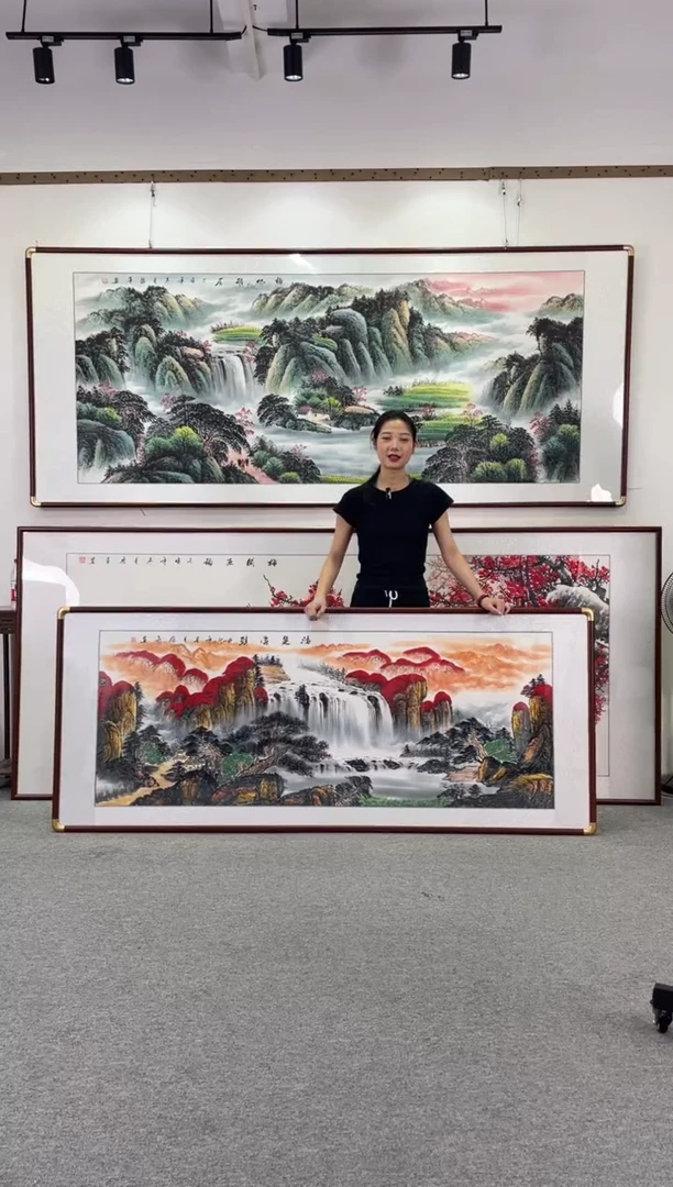 国画鸿运当头208*86手绘国画