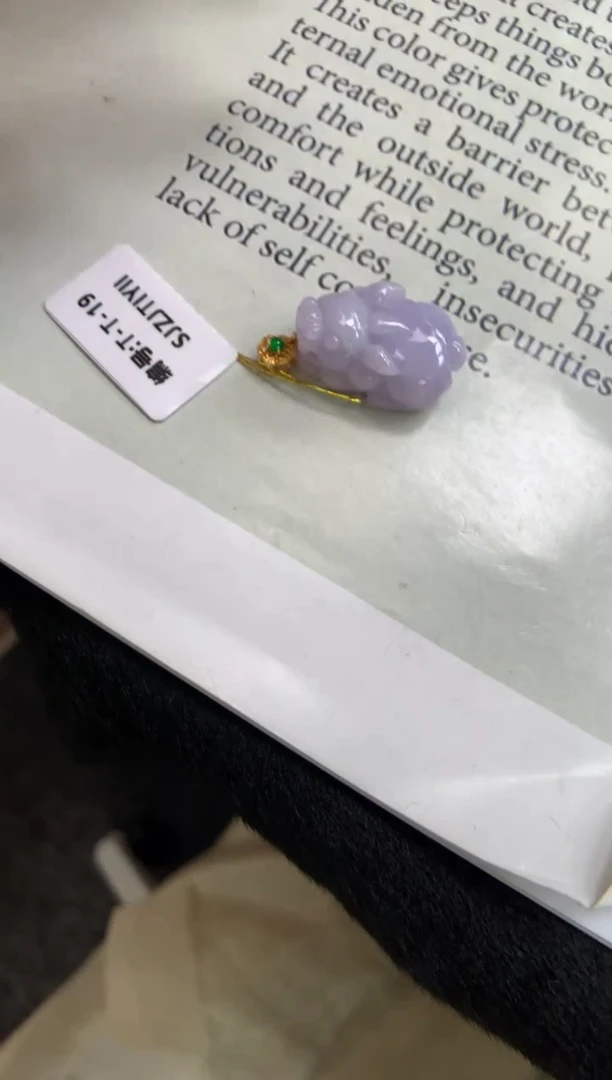 翡翠18K金镶嵌颈饰貔貅
