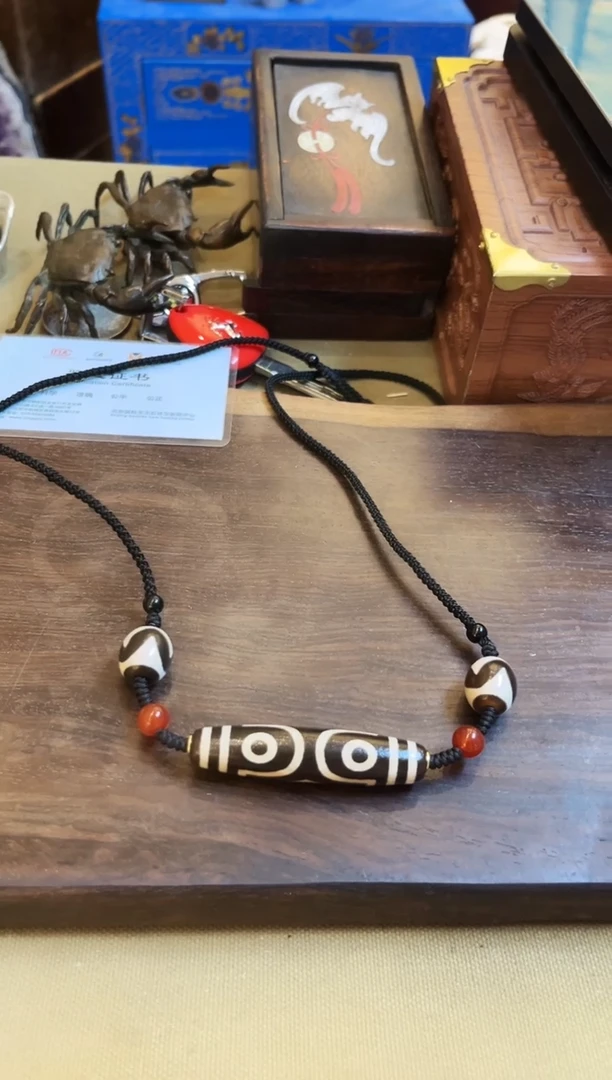 【闪购商品】玛瑙/玉髓颈饰未镶嵌P009 三眼带老风化纹玛瑙