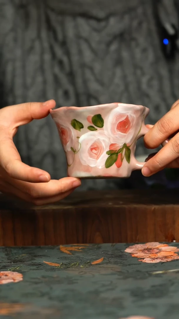 杯釉下彩手工手绘同款陶器