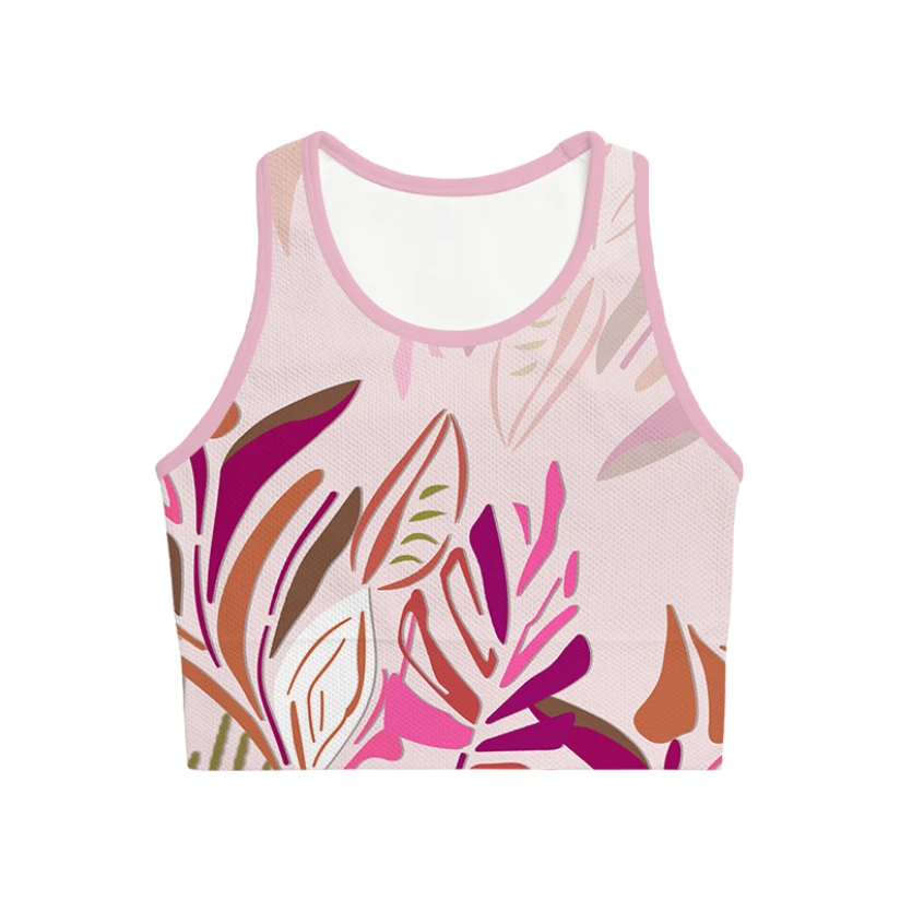 A82 春季福利款无缝针织一体杯高弹运动印花背心透气舒适跑步