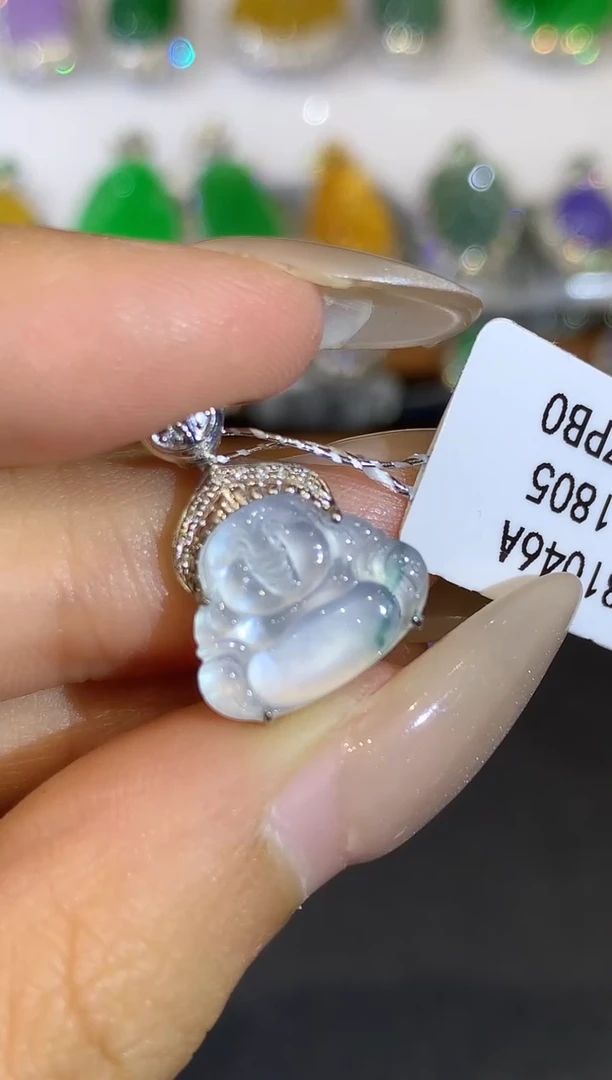 翡翠18K金镶嵌吊坠(不含链)L1805多样性发其一