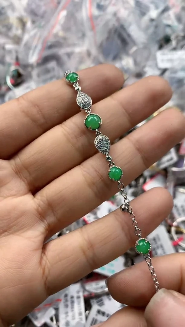 银S925镶嵌戒指翡翠999----2