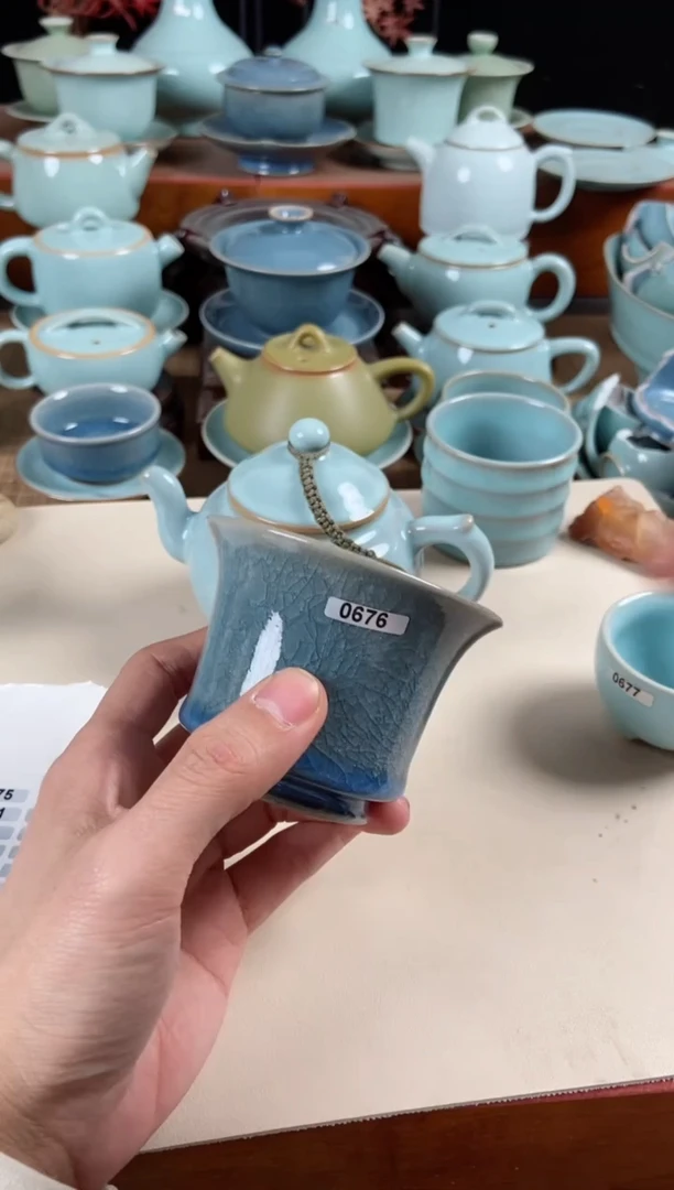 【闪购商品】其他676号仿北宋天蓝马蹄杯原泥胎