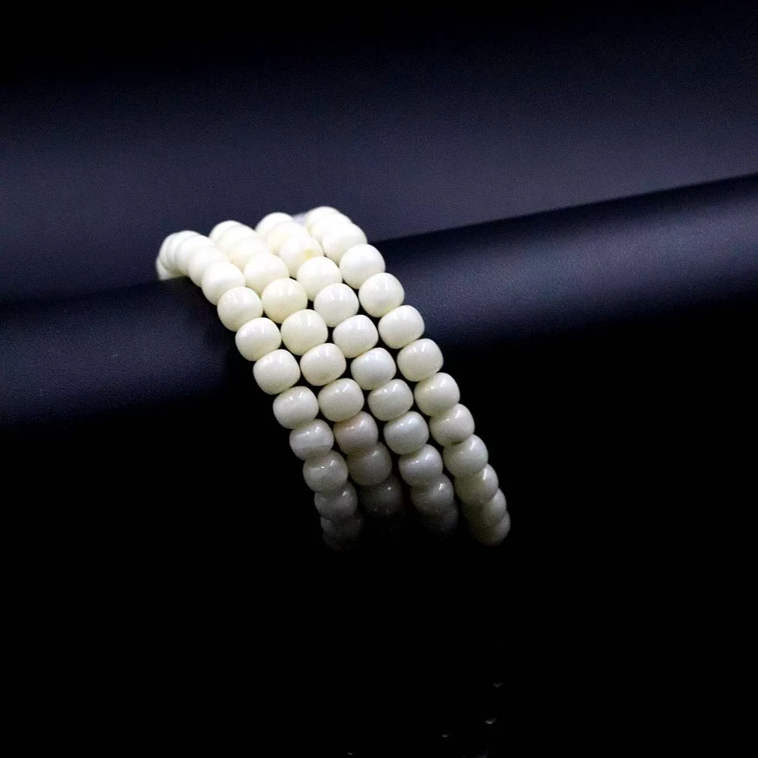 纯天然老矿瓷白蜡蜜蜡直切手串C2412-约8mm-多样性发一