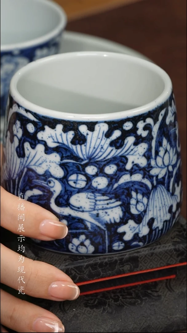 素月明河一路火山杯（洒蓝）